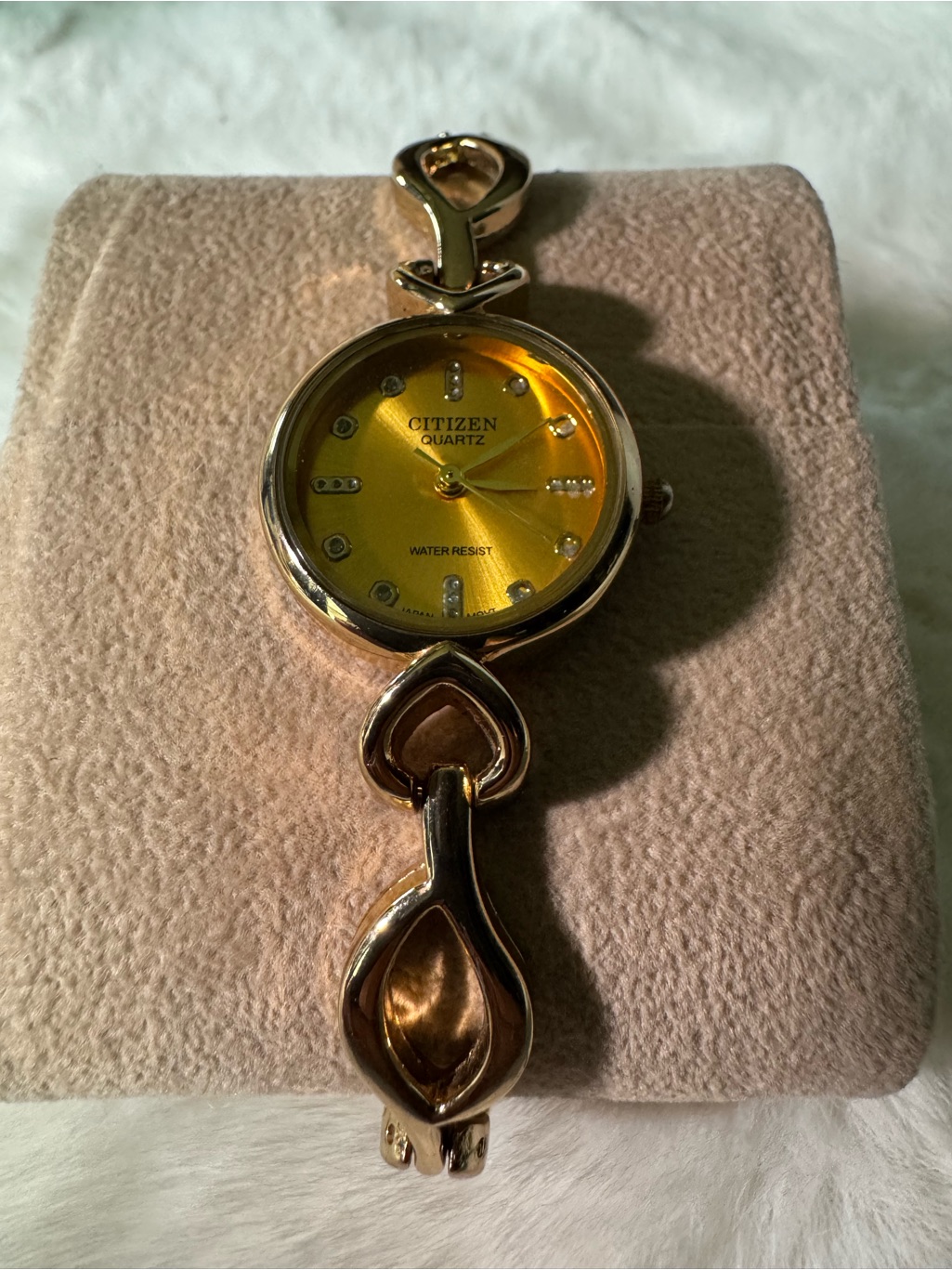 Citizen GoldTone Bracelet Watch With Yellow Sunburst Dial